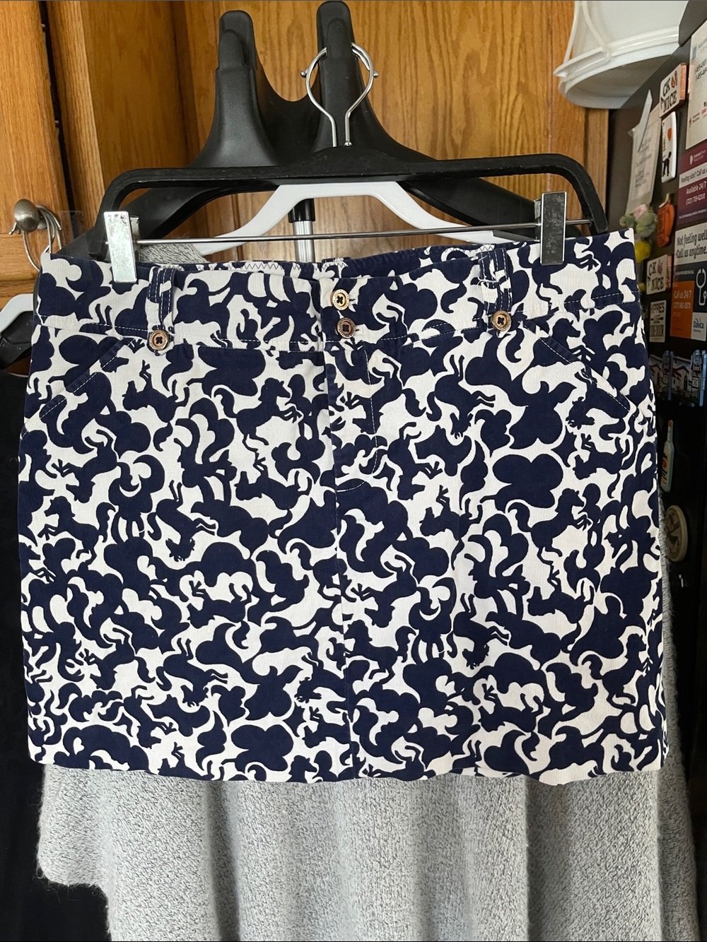 Lilly Pulitzer Horse Of Course True Navy Margie Skirt Size 12 fall Wear